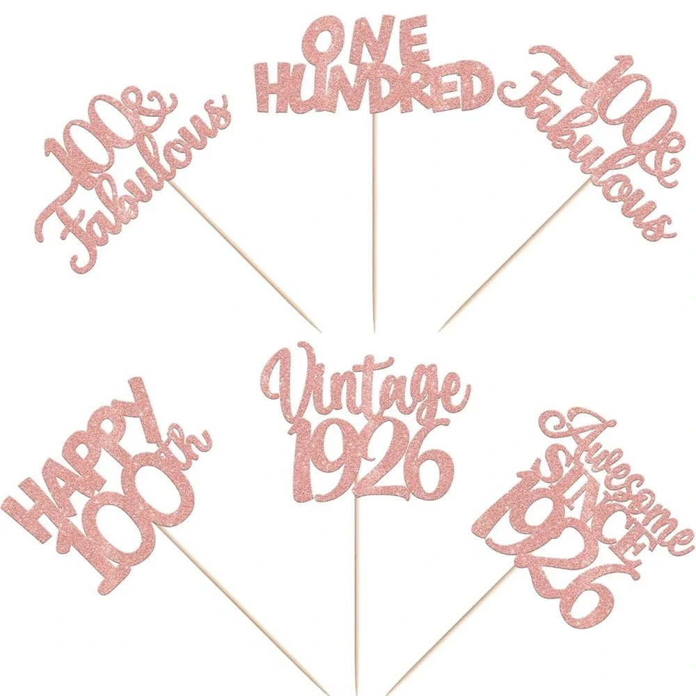 Happy 100th Cake Toppers (1925!) - Rose Gold